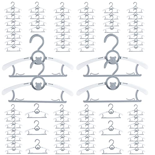 Baby Hangers for Nursery Closet 80 Pack Plastic Kids Clothes Hanger Space Saving Non Slip Extendable Toddler 11-14” Adjustable Hangers Heavy Duty Clothing Infant Hanger Bulk, Grey