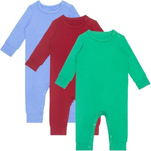 GUISBY Rayon Baby Pajamas, Long Sleeve with Snap Closure Pajamas Sleepers