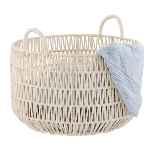 Round Cotton Rope Laundry Basket | The Container Store