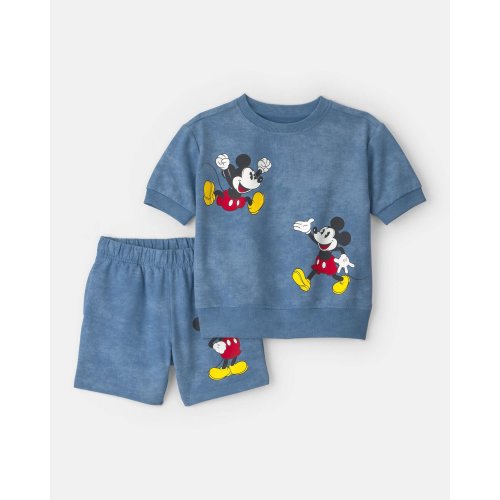 Toddler 2-Piece Disney© Mickey Mouse French Terry Top & Short Set - Blue | Carter's