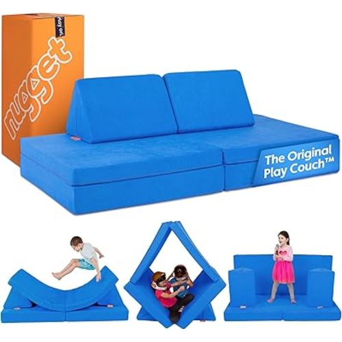 Nugget - The Original Play Couch for Kids - Modular Foam Children's Sofa for Playroom, Imagination, & Creative Open Ended Play - Washable & Convertible Playroom Furniture, Neptune