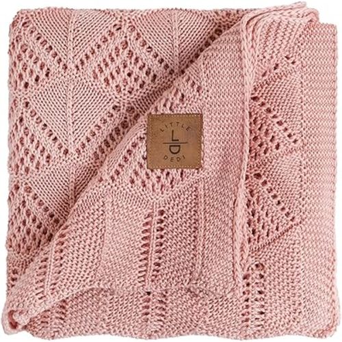 Hypoallergenic Baby Blanket - 30x40 Inches Pink, Oeko-TEX® Certified, Thermal-Regulating, Silky Soft Knit for Girls & Boys - Swaddle, Toddler, or Receiving Blanket