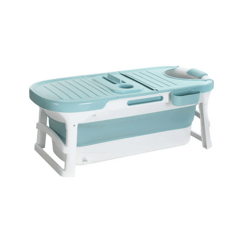 Weisshorn Foldable Bathtub Portable Folding Water Spa with Cover Plate - Blue