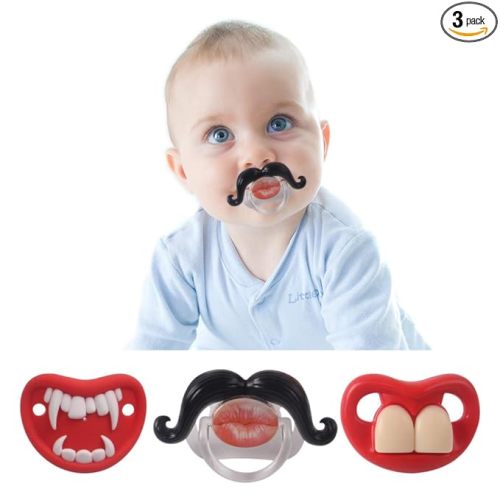 Funny Pacifiers for Babies, Newborn Pacifier 0-6-12-18 Months, Infants Pacifiers for 0-6 Months, Toddlers Mustache Pacifier, Baby Gift Pacifiers for Boys and Girls