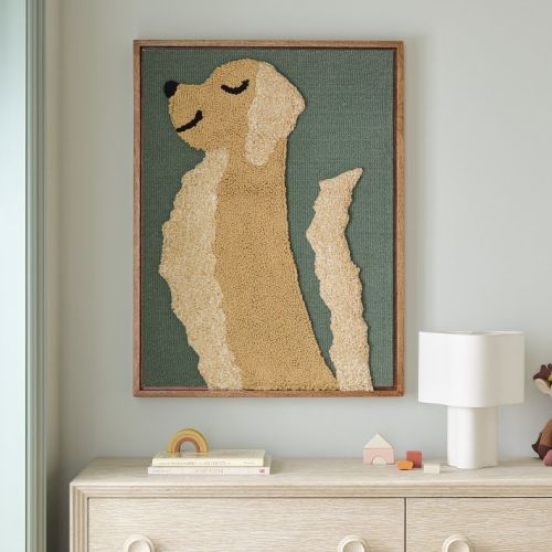 West Elm x PBK Puppy Woven Framed Art