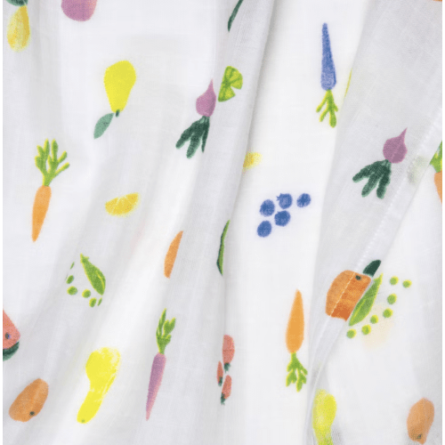 Muslin Swaddle Blanket - Cloud Island™ Fruits and Veggies: 100% Cotton, 47"x 47"