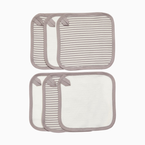 Organic Washcloth (6 Pack) - Grey Stripe