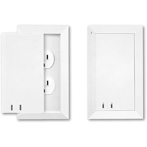Socket Shield Child Resistant Outlet Cover (4-Pack), White Standard Duplex Wall Plate with Sliding Locking Door, Tamper Resistant Safety Cover, Easy Installation
