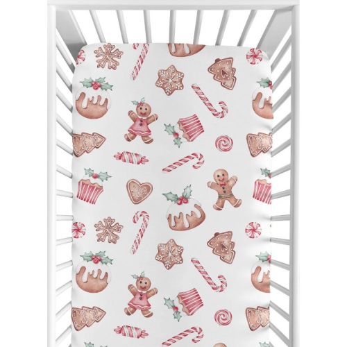 Sweet Jojo Designs Boy, Girl, Unisex/Gender Neutral Baby Fitted Crib Sheet Christmas Holiday Treats