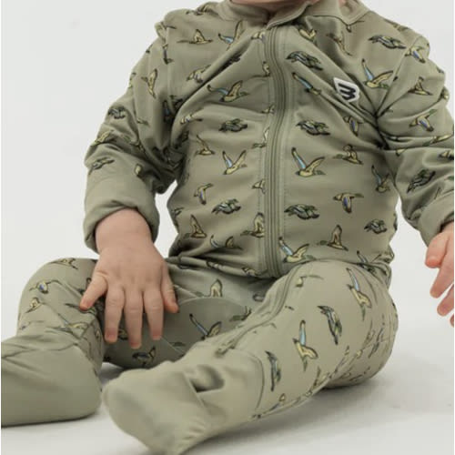 Baby Zip Up - Flying Ducks Green – BURLEBO 6-12M