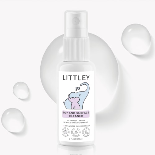 Think Smarter Products Littley Toy & High Chair Cleaner, Hypochlorous Acid, 2oz Travel-Size Spray