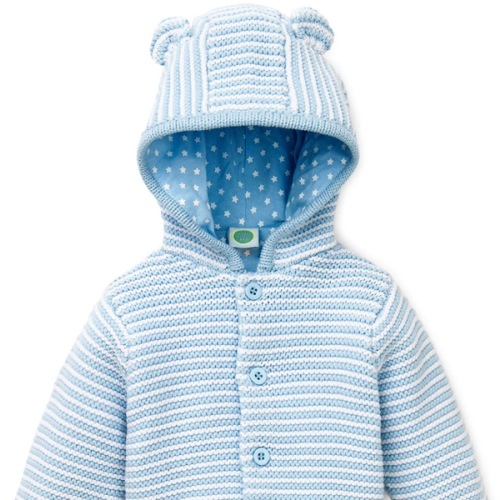 Blue Textured Hoodie