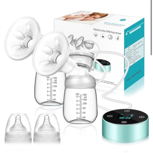 MUOCOBU Electric Breast Pump, Breast Pump Electric Breastfeeding Pump 3 Modes 10 Levels Dual Rechargeable Nursing Double Breast Milk Pump Massage with Touchscreen LED
