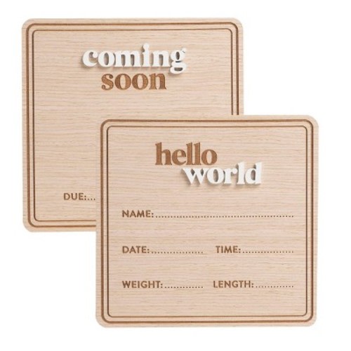 Pearhead Wooden Baby Announcement Photo Sharing Prop