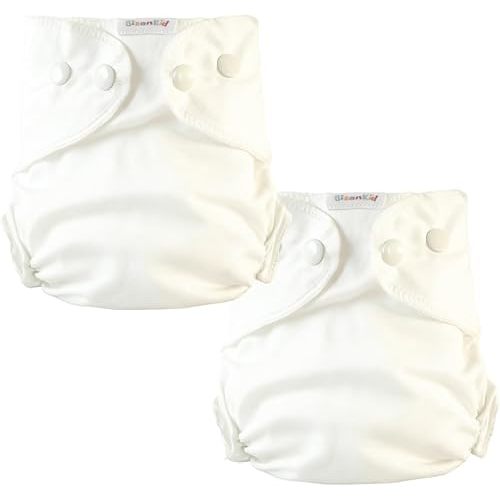 Organic Cotton Cloth Diaper Inner - Super Absorbent and Comfy, Used with Waterproof Cloth Diaper Cover Which Sold Separately to Prevent Urine Blowouts, (2-Pack, Size 1: 7-17lbs)