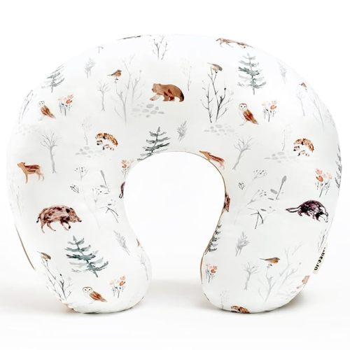 GRSSDER Nursing Pillow Cover Stretchy Minky Removable Nursing Covers for Breastfeeding Pillows, Ultra Soft Comfortable Slipcover for Boy and Girls, Jungle Animals