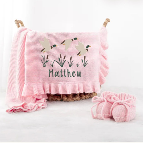 Personalized Mallard Duck Baby Blanket, Blanket With Name, Duck Hunting Baby Blanket, Mallard Duck Nursery, Baby Shower Gift