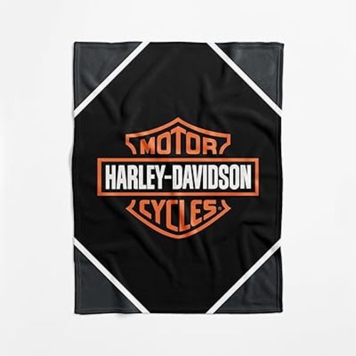 Northwest Harley-Davidson Classic Framed Swaddle Blanket, Motorcycle Inspired Baby Throw, 40 x 50 in