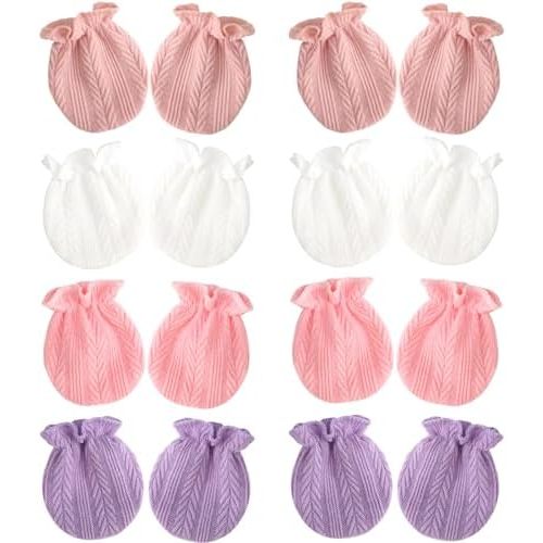 BQUBO Newborn Infant Toddler Mittens No Scratch Cotton Elastic Wrist Gloves Hypoallergenic for 0-6 Months Baby Boys Girls