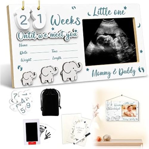 Sonogram Picture Frame, Baby Ultrasound Picture Frames with Countdown Weeks
