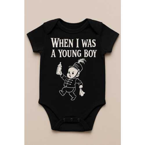 Emo Baby Onesie | “When I Was a Young Boy” Marching Band Bodysuit | Funny Punk Rock Infant Outfit
