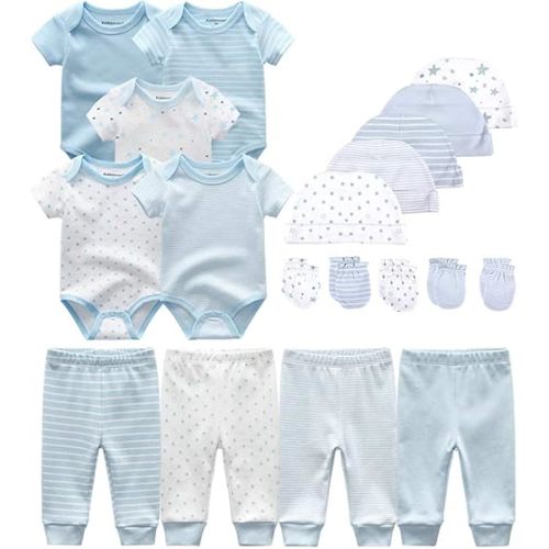 Kiddiezoom Unisex Baby Layette Essentials Giftset Clothing Set 19-Piece For Newborn Baby