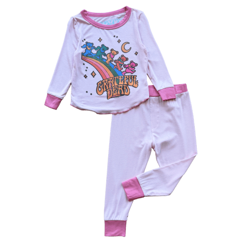 Grateful Dead Pink Rainbow Bear Thermal Set