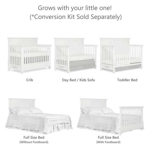 Evolur Signature Cape May 5 in 1 Full Panel Convertible Crib