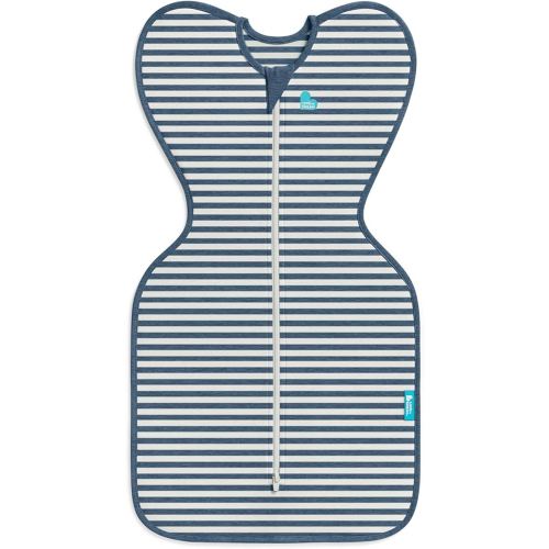 Love To Dream Swaddle UP, Baby Sleep Sack, Self-Soothing Swaddles for Newborns, Improves Sleep, Snug Fit Helps Calm Startle Reflex, New Born Essentials for Baby, 5-8.5 lbs, Stripe Denim