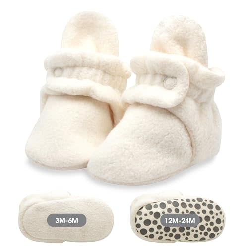 Zutano unisex-baby Cozie Fleece Baby Booties With Grippers