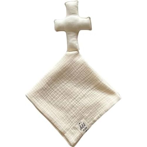 Cross Lovey, Cross Security Blanket, Christian Baby Gift, Baptism Gift, Easter Gift, Newborn Baby Gift, Blessing Blanket (Cream)