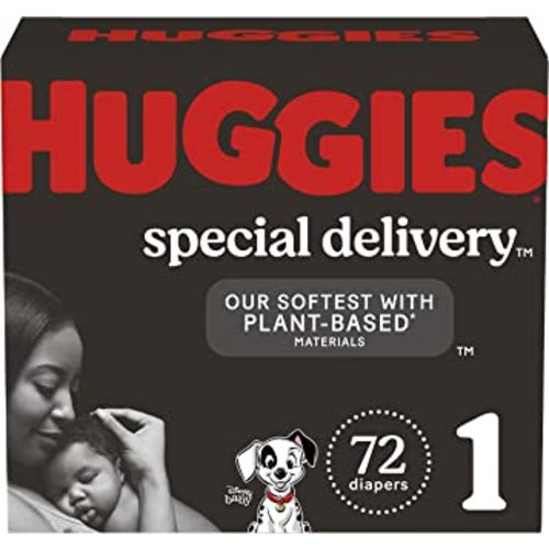Hypoallergenic Baby Diapers Size 1 (8-14 lbs), Huggies Special Delivery Newborn Diapers, Fragrance Free, Safe for Sensitive Skin, 72 Ct