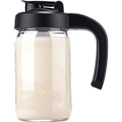 32oz Breast Milk Pitcher, Glass Pitcher Wide Mouth with Lid