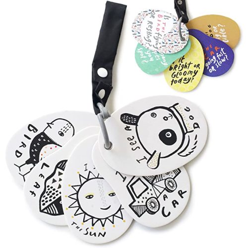 Wee Gallery Stroller Cards - I See On a Walk - Identification Travel Activity for Babies and Toddlers, with Snap on Strap for Walks, Car Seat, Bag, Stroller