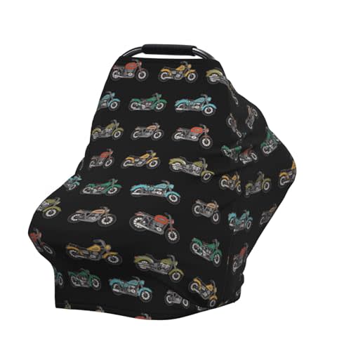 Motorcycle Baby Stuff Car Seat Cover for Baby,Mom Nursing Breastfeeding Covers,Multi-Use Car Seat Canopy Carrier Cover,Stroller Cover Newborn Shower Gift for Boys Girls
