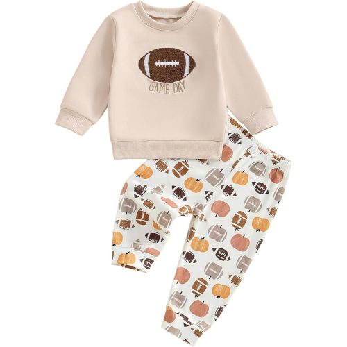 CIYCUIT Baby Boy Outfits Embroidered Sweatshirt Pants Set Fall Winter Clothes