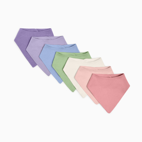 Small Story Organic Cotton Bandana Bib (7 Pack) - Soft Rainbow, One Size