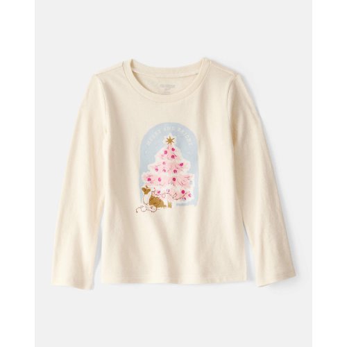 Toddler Girl Christmas Merry & Bright Corgi Long-Sleeve Graphic Tee - Cream - OshKosh B'gosh | Carter's