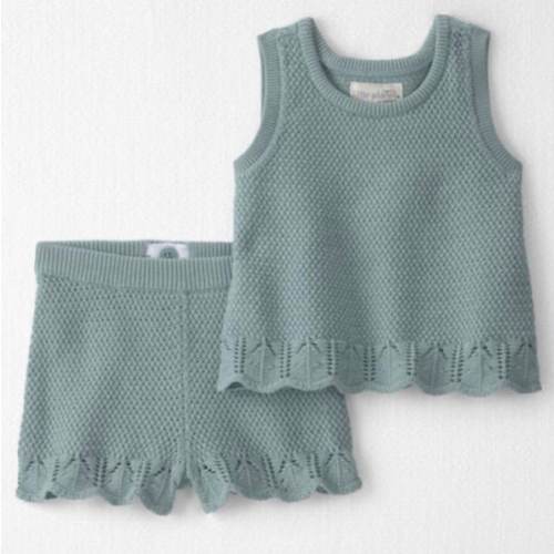 Baby Girl 2-Piece Organic Cotton Knit Top & Short Set - Little Planet | Carter's