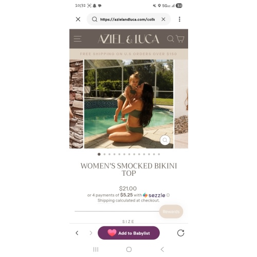 Women's Smocked Bikini Top