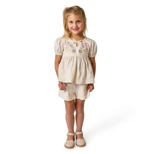 Modern Moments by Gerber Baby and Toddler Girl Puff Sleeve Outfit Set, 2-Piece, Sizes /3 Months - 5T