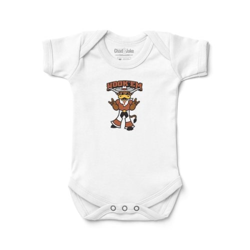 Infant Chad & Jake White Texas Longhorns Logo Bodysuit