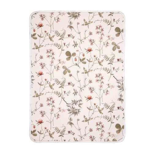 haakaa Waterproof Changing Pad Liners, 100% Cotton, Soft & Breathable (1pc, 19.5" x 27.5" Vintage Garden)