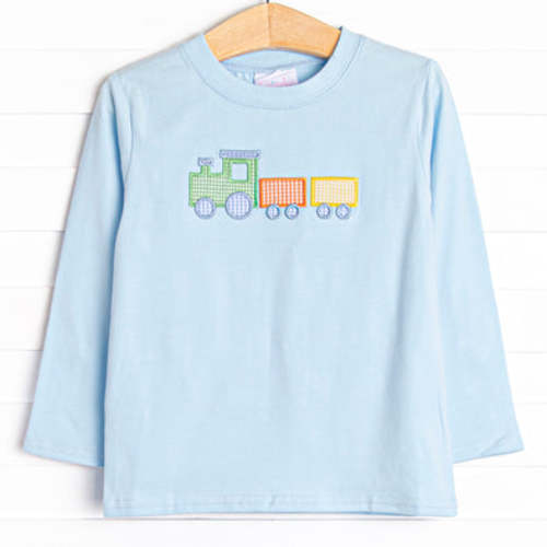 Choo Choo Charlie Applique Top, Blue – Stitchy Fish