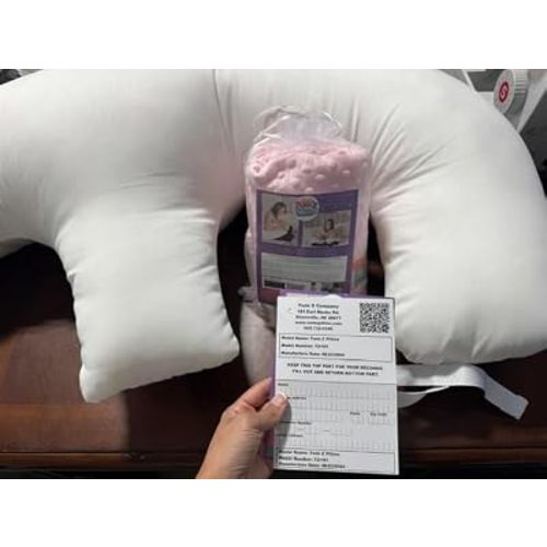 Twin Z The Pillow - Breastfeeding & Bottlefeeding Pillow! Cuddle Pink DOTS