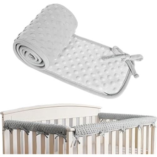 Double Thickness Crib Rail Teething Guard Furniture Edge Protector for Baby (Grey)