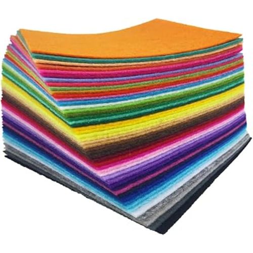 flic-flac 48PCS 8 x 12 inches (20 x 30cm) Assorted Color Felt Fabric Sheets Patchwork Sewing DIY Craft 1mm Thick … (20cm * 30cm, 48pcs)