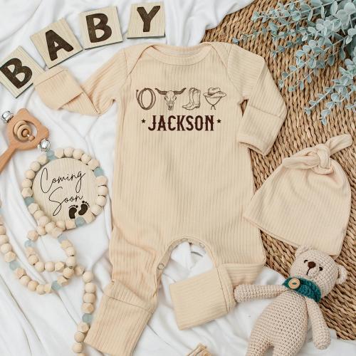 Personalized Western Newborn Clothes, Customized Western Baby Bodysuit, Western Theme Cowboy Baby Shower Gift, Baby Boy Gift