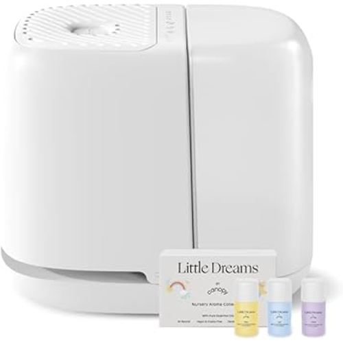 Canopy Nursery Humidifier 2.0, White, 36 HR Run Time, 2.5L Capacity Tank - Sleep Lights, White Noise, Clean Aroma Diffusion - Promote Deep Sleep & Happy Skin - Humidifier, Filter & Aroma Kit