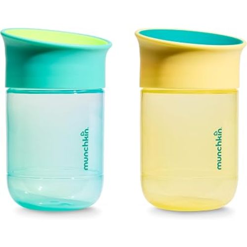 Munchkin Miracle 360 Sippy Cup for Toddlers, 10oz, 2 Pack, Blue/Yellow